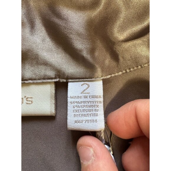 Chicos Beaded Travel Sunrise Jacket Light Cinder Size 2 Lightweight Formal NWT - Picture 8 of 16